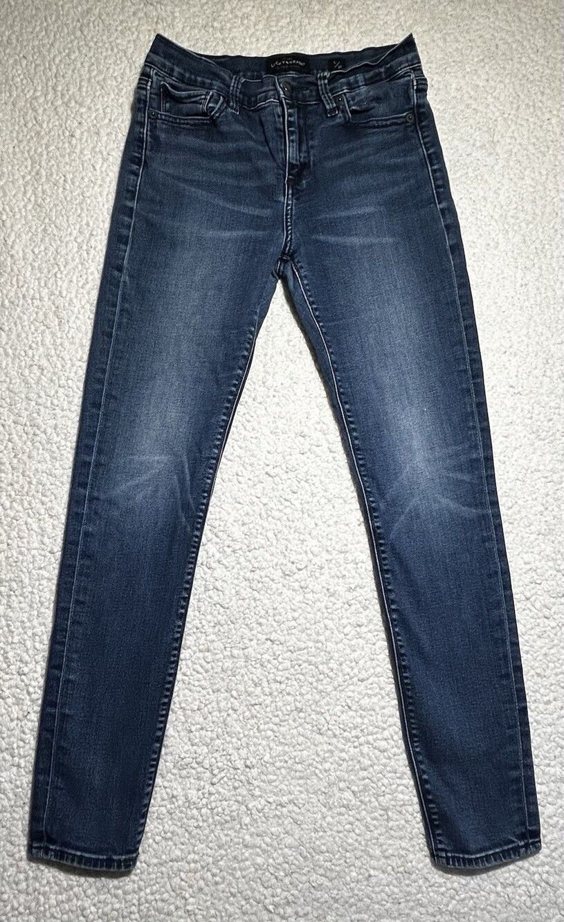 Lucky Brand Brooke Blue Dark Wash Mid-Rise Legging Denim Jeans Women's 6/28